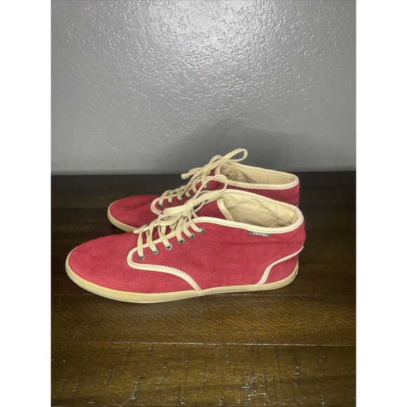 Rare Vintage Women’s 7.5 Vans Surf Siders Red Suede High Top Casual Skate Shoes - Picture 6 of 8